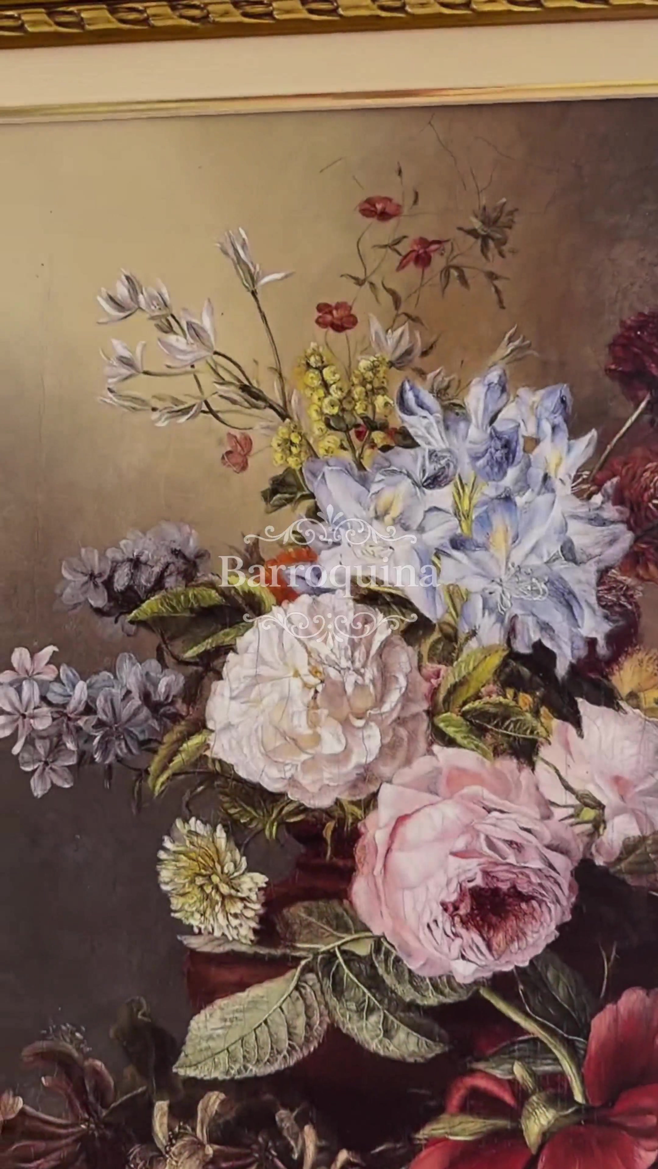 Quadro de flores com moldura Arabesco: detalhes | Barroquina