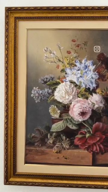 Quadro Natureza Morta com Flores 1812 com Moldura Clássica Florença M — produção real | Ateliê Barroquina